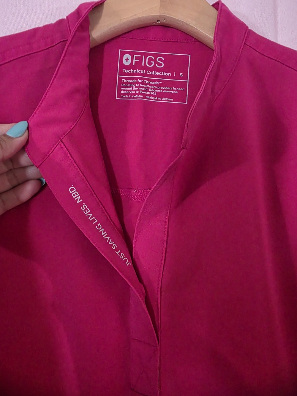 FIGS Sleeveless Scrub Top in Hot Pink - Picture 2 of 4